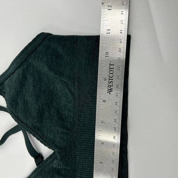 Lululemon Sports Bra Green Ebb to Street Cross back Straps Heathered Fuel Green - Picture 7 of 8